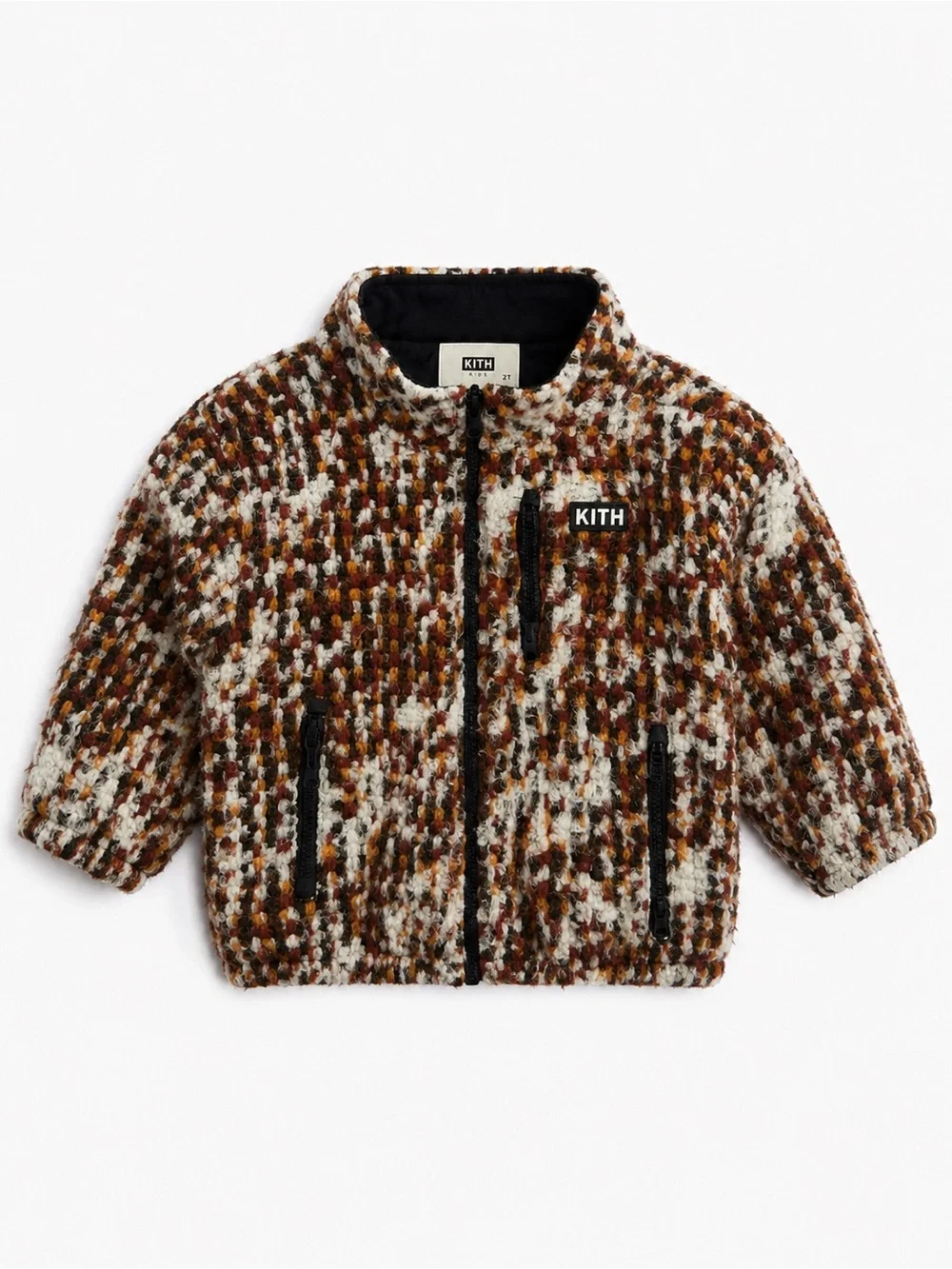 Kith Kids Multi-Tone Sherpa Puffer Jacket — Brown & Cream